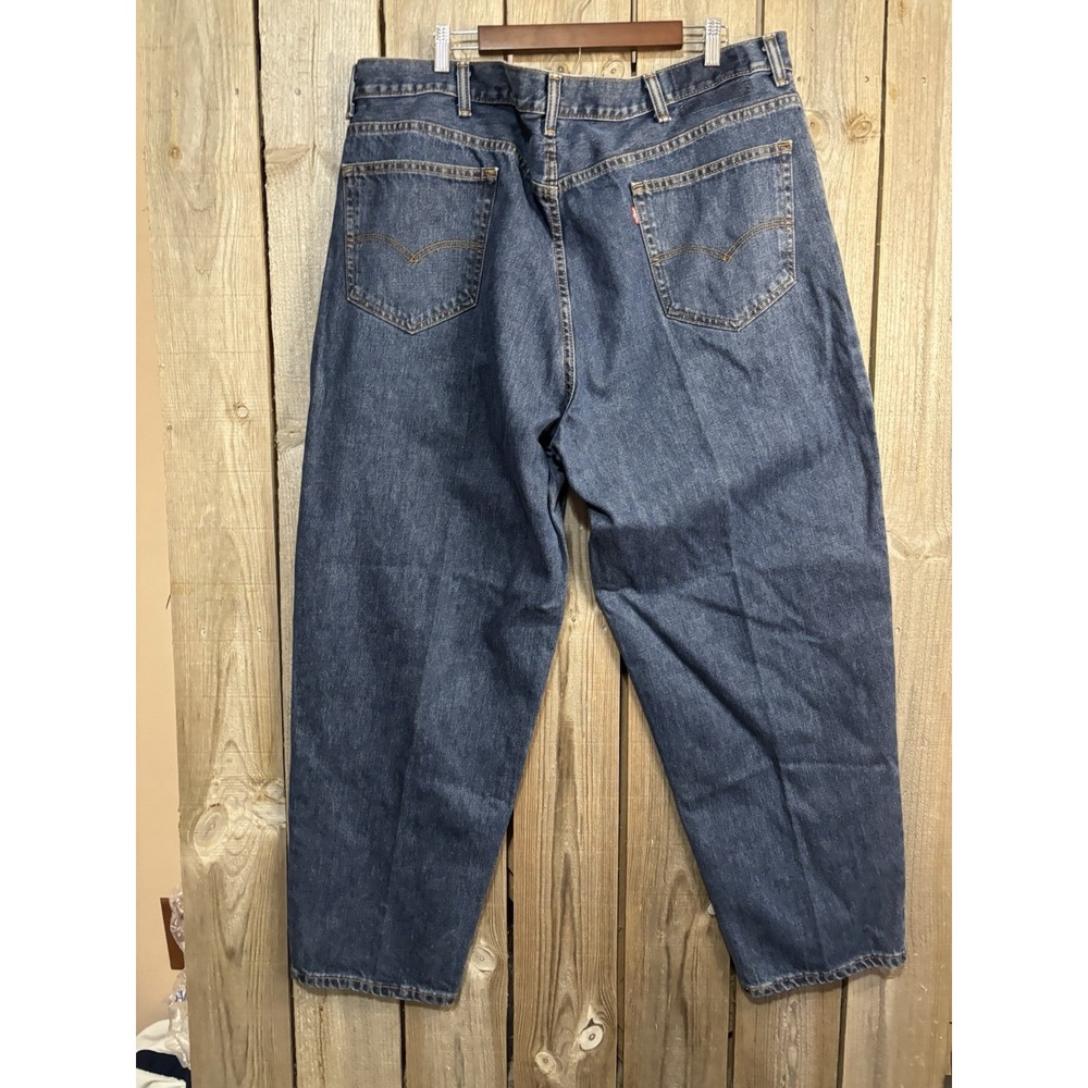 Levis 752 Mens 44x30 Blue Denim Jeans Straight Relaxed Fit - Picture 3 of 5